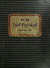 Taufbuch Der Einband des Taufbuchs 1886