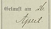 Geburt und Taufe Der Taufeintrag von 1891